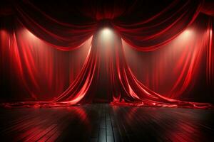 Ai Generaitve Backdrop With Illumination Of Red Spotlights For Flyers realistic image ultra hd high design photo