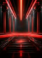 Ai Generative Backdrop Red Spotlights For Flyers, Banner and Backgrounds realistic image ultra hd high design photo