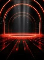 Ai Generative Backdrop Red Spotlights For Flyers, Banner and Backgrounds realistic image ultra hd high design photo