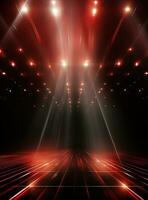 Ai Generative Backdrop Red Spotlights For Flyers, Banner and Backgrounds realistic image ultra hd high design photo