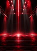Ai Generative Backdrop Red Spotlights For Flyers, Banner and Backgrounds realistic image ultra hd high design photo