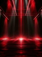 Ai Generative Backdrop Red Spotlights For Flyers, Banner and Backgrounds realistic image ultra hd high design photo