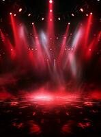 Ai Generative Backdrop Red Spotlights For Flyers, Banner and Backgrounds realistic image ultra hd high design photo