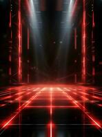Ai Generative Backdrop Red Spotlights For Flyers, Banner and Backgrounds realistic image ultra hd high design photo