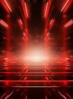 Ai Generative Backdrop Red Spotlights For Flyers, Banner and Backgrounds realistic image ultra hd high design photo