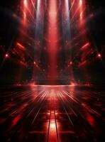 Ai Generative Backdrop Red Spotlights For Flyers, Banner and Backgrounds realistic image ultra hd high design photo