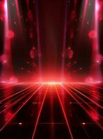 Ai Generative Backdrop Red Spotlights For Flyers, Banner and Backgrounds realistic image ultra hd high design photo