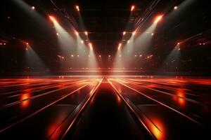 Ai Generaitve Backdrop With Illumination Of Red Spotlights For Flyers realistic image ultra hd high design photo