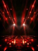 Ai Generative Backdrop Red Spotlights For Flyers, Banner and Backgrounds realistic image ultra hd high design photo