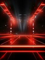 Ai Generative Backdrop Red Spotlights For Flyers, Banner and Backgrounds realistic image ultra hd high design photo