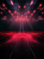 Ai Generative Backdrop Red Spotlights For Flyers, Banner and Backgrounds realistic image ultra hd high design photo