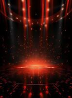 Ai Generative Backdrop Red Spotlights For Flyers, Banner and Backgrounds realistic image ultra hd high design photo