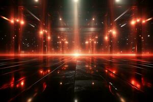 Ai Generaitve Backdrop With Illumination Of Red Spotlights For Flyers realistic image ultra hd high design photo
