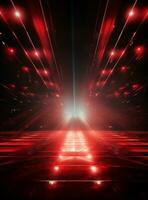 Ai Generative Backdrop Red Spotlights For Flyers, Banner and Backgrounds realistic image ultra hd high design photo