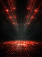 Ai Generative Backdrop Red Spotlights For Flyers, Banner and Backgrounds realistic image ultra hd high design photo