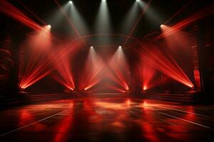 Ai Generaitve Backdrop With Illumination Of Red Spotlights For Flyers realistic image ultra hd high design photo