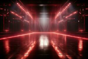 Ai Generaitve Backdrop With Illumination Of Red Spotlights For Flyers realistic image ultra hd high design photo