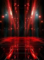 Ai Generative Backdrop Red Spotlights For Flyers, Banner and Backgrounds realistic image ultra hd high design photo