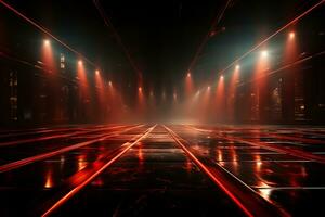 Ai Generaitve Backdrop With Illumination Of Red Spotlights For Flyers realistic image ultra hd high design photo