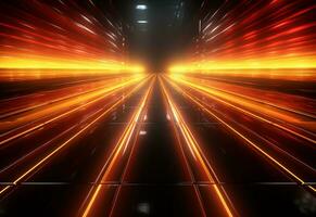 Ai Generative Yellow and red Neon illuminated futuristic backdrop realistic image- ultra hd- high design photo