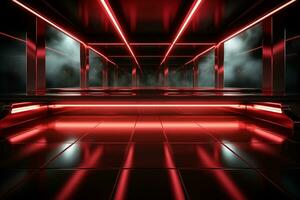 Ai Generaitve Backdrop With Illumination Of Red Spotlights For Flyers realistic image ultra hd high design photo