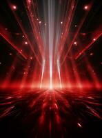 Ai Generative Backdrop Red Spotlights For Flyers, Banner and Backgrounds realistic image ultra hd high design photo