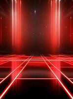 Ai Generative Backdrop Red Spotlights For Flyers, Banner and Backgrounds realistic image ultra hd high design photo