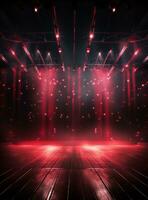 Ai Generative Backdrop Red Spotlights For Flyers, Banner and Backgrounds realistic image ultra hd high design photo