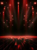 Ai Generative Backdrop Red Spotlights For Flyers, Banner and Backgrounds realistic image ultra hd high design photo