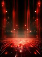 Ai Generative Backdrop Red Spotlights For Flyers, Banner and Backgrounds realistic image ultra hd high design photo