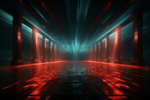 Ai Generaitve Backdrop With Illumination Of Red Spotlights For Flyers realistic image ultra hd high design photo