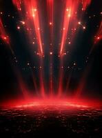 Ai Generative Backdrop Red Spotlights For Flyers, Banner and Backgrounds realistic image ultra hd high design photo