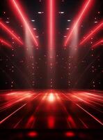 Ai Generative Backdrop Red Spotlights For Flyers, Banner and Backgrounds realistic image ultra hd high design photo