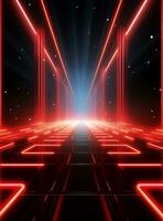 Ai Generative Backdrop Red Spotlights For Flyers, Banner and Backgrounds realistic image ultra hd high design photo