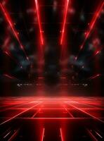 Ai Generative Backdrop Red Spotlights For Flyers, Banner and Backgrounds realistic image ultra hd high design photo
