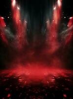 Ai Generative Backdrop Red Spotlights For Flyers, Banner and Backgrounds realistic image ultra hd high design photo