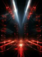 Ai Generative Backdrop Red Spotlights For Flyers, Banner and Backgrounds realistic image ultra hd high design photo