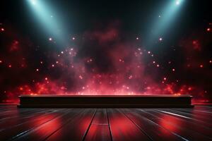 Ai Generaitve Backdrop With Illumination Of Red Spotlights For Flyers realistic image ultra hd high design photo