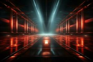Ai Generaitve Backdrop With Illumination Of Red Spotlights For Flyers realistic image ultra hd high design photo