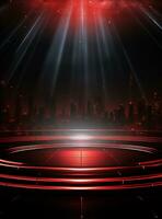 Ai Generative Backdrop Red Spotlights For Flyers, Banner and Backgrounds realistic image ultra hd high design photo