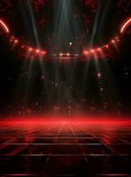 Ai Generative Backdrop Red Spotlights For Flyers, Banner and Backgrounds realistic image ultra hd high design photo