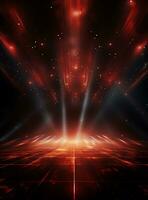 Ai Generative Backdrop Red Spotlights For Flyers, Banner and Backgrounds realistic image ultra hd high design photo