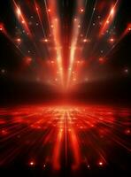 Ai Generative Backdrop Red Spotlights For Flyers, Banner and Backgrounds realistic image ultra hd high design photo