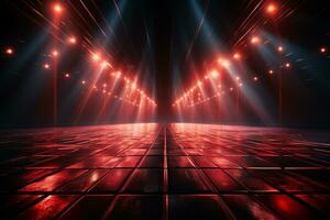 Ai Generaitve Backdrop With Illumination Of Red Spotlights For Flyers realistic image ultra hd high design photo