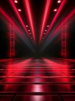 Ai Generative Backdrop Red Spotlights For Flyers, Banner and Backgrounds realistic image ultra hd high design photo