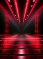 Ai Generative Backdrop Red Spotlights For Flyers, Banner and Backgrounds realistic image ultra hd high design photo