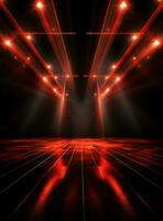 Ai Generative Backdrop Red Spotlights For Flyers, Banner and Backgrounds realistic image ultra hd high design photo