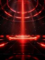 Ai Generative Backdrop Red Spotlights For Flyers, Banner and Backgrounds realistic image ultra hd high design photo