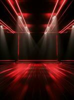 Ai Generative Backdrop Red Spotlights For Flyers, Banner and Backgrounds realistic image ultra hd high design photo