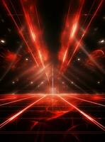 Ai Generative Backdrop Red Spotlights For Flyers, Banner and Backgrounds realistic image ultra hd high design photo